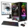 HYRICAN PC-Komplettsystem "Multimedia-PC Rockstar SET02497", Windows 11 + MSI PRO MP273A Monitor, 69cm (27"), E (A-G), Computer-Komplettsysteme, schwarz, Microsoft Windows 11 Home (64 Bit), 16 GB RAM 1000 GB SSD