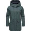 Outdoorjacke RAGWEAR "Urbanna Remake", Damen, Gr. L (40), grün (dunkelgrün), Obermaterial: 100% Polyester (recycelt), Innenfutter: 100% Polyester (recycelt), casual, lässig geschnitten Po-bedeckend, hoch geschlossener Ausschnitt, Langarm Ärmel ohne Ärmelschlitz normaler Saum, Jacken, Wasserdichte Übergangsjacke aus recycelten Materialien