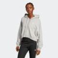 Kapuzensweatshirt ADIDAS ORIGINALS "ESS FZ HOODIE" Gr. L, grau (medium grau heather), Damen, Obermaterial: 100% Baumwolle, Sweatshirts