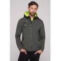 Kapuzensweatjacke CAMP DAVID Gr. 4XL, grau, Herren, Material: 70% Baumwolle, 24% Polyester, 6% Elasthan, bedruckt, bestickt, Sweatjacken, mit Reißverschlusstaschen