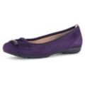 Ballerina GABOR Gr. 38,5, lila, Damen, Ziegenveloursleder, Glattleder, unifarben, Schuhe, Businessschuh, Halbschuh, Schlupfschuh, komfortabler Elastikeinfass