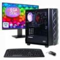 GAMEMAX PC-Komplettsystem "MegaDeal Gaming-PC-Set Diamond BK" Windows 11 + MSI PRO MP2412DE Monitor 60cm (24") Maus & Tastatur, E (A-G), Computer-Komplettsysteme, schwarz, Microsoft Windows 11 Home (64 Bit), 32 GB RAM