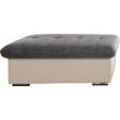 Hocker TRENDMANUFAKTUR "Reggae, Bankhocker mit toller Detailverarbeitung im Sitz", beige (creme, beigebraun), B:107cm H:44cm T:63cm, Kunstleder SOFTLUX / Struktur ( 77% Polyester; 23% Polyacryl ), Microfaser PRIMABELLE (100% Polyester) / Struktur ( 77% Polyester; 23% Polyacryl ), Luxus-Microfaser ALCAZAR (100% Polyester) / Struktur ( 77% Polyester; 23% Polyacryl ), Hocker, Polsterhocker, inkl. Sta