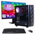 GAMEMAX PC-Komplettsystem "MegaDeal Gaming-PC-Set Diamond BK" Windows 11 + MSI PRO MP273ADE Monitor, 69cm (27") Maus & Tastatur, E (A-G), Computer-Komplettsysteme, schwarz, Microsoft Windows 11 Home (64 Bit), 32 GB RAM