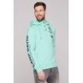 Kapuzensweatshirt CAMP DAVID Gr. L, blau, Herren, Material: 50% Baumwolle, 50% Polyester, bestickt, Sweatshirts, mit Baumwolle