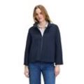 Canvasjacke BETTY & CO "Betty & Co Casual-Jacke mit Stehkragen", Damen, Gr. 36, blau (dunkelblau), Obermaterial: 78% Viskose, 12% Polyamid, 10% Elasthan., modisch, figurumspielend, 3/4-Ärmel, Jacken