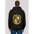 Kapuzenpullover F4NT4STIC "Harry Potter Hufflepuff Logo" Gr. 4XL, schwarz, Herren, Obermaterial: 100% Baumwolle, Pullover, Print