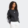 Sweatshirt ADIDAS SPORTSWEAR "W 3S FT SWT", Damen, Gr. XS, schwarz-weiß (schwarz, weiß), Obermaterial: 55% Baumwolle, 36% Polyester, 9% Viskose, sportlich, Rundhals, Sweatshirts