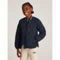 Steppjacke TOMMY HILFIGER "U QUILTED JACKET", Jungen, Gr. 3 (98), blau (schwarz night navy), Web, Obermaterial: 100% Polyamid, unifarben, normal, Langarm Raglanärmel elastischer Bund, Jacken, mit wärmender Wattierung