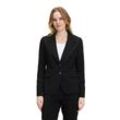 Longblazer BETTY & CO "Betty & Co Klassischer Blazer mit Taschen", Damen, Gr. 36, schwarz, Obermaterial: 59% Polyester, 37% Viskose, 4% Elasthan. Futter: 100% Polyester., modisch, tailliert normal, Langarm, Blazer, Druckfutter