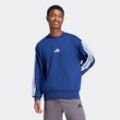 Sweatshirt ADIDAS SPORTSWEAR "M 3S FL SWT" Gr. L, blau (dunkelblau, weiß), Herren, Obermaterial: 55% Baumwolle, 36% Polyester, 9% Viskose, Sweatshirts