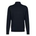 Troyer BUGATTI, Herren, Gr. S, blau (marine), Jersey, Obermaterial: 95% Baumwolle, 5% Kaschmir, unifarben, casual, regular fit normal, Rundhals, Langarm, Pullover, mit Rippenbündchen