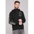 Kapuzensweatshirt CAMP DAVID Gr. L, schwarz, Herren, Material: 50% Baumwolle, 50% Polyester, bestickt, Sweatshirts, mit Baumwolle