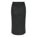 Strickrock Y.A.S "YASASSI HW MIDI KNIT SKIRT S. NOOS" Gr. M (38), grau (dunkelgrau melange), Damen, Strick, Obermaterial: 51% Polyester, 36% Viskose, 10% Nylon, 3% Wolle, unifarben, Röcke