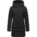 Wintermantel RAGWEAR "Teela" Gr. L (40), schwarz, Damen, Außenmaterial: 100% Polyester, Innenfutter: 100% Polyester, Wattierung: 100% Polyester, Mäntel, Wasserdichter Steppmantel mit hohem Kragen