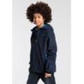 Softshelljacke CMP "KID SOFTSHELL JACKET FIX HOOD für Kinder" Gr. 140, blau (b.blau, river), Kinder, Softshell, Obermaterial: 96% Polyester, 4% Elasthan. Innenseite: 100% Polyester, Jacken, Atmungsaktiv & Wärmeisolierend & Wasserabweisend