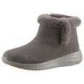 Winterboots SKECHERS "ON-THE-GO STELLAR-COZY STEP", Damen, Gr. 37, grau (taupe), Veloursleder, casual, Schuhe, Winterstiefel, Schnürstiefel, Boots mit Warmfutter