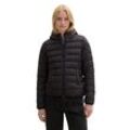 Steppjacke TOM TAILOR DENIM Gr. L (40), schwarz (deep schwarz), Damen, Obermaterial: 100% Polyester. Futter: Polyester, unifarben, Jacken, mit Kapuze