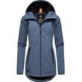 Winterjacke RAGWEAR "Zuzka Winter", Damen, Gr. L (40), blau (indigo), Außenmaterial: 100% Polyester, Innenfutter: 100% Polyester, Kapuzenfutter: 100% Polyester, Wattierung: 100% Polyester, modisch, tailliert Po-bedeckend, Langarm mit Knopf Rippstrickbündchen mit Druckknopf, Jacken, Wasserdichter Winterparka mit Teddyfleece Innenfutter