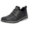 Slip-On Sneaker RIEKER, Herren, Gr. 40, schwarz, Leder, Textil, unifarben, sportlich, Schuhe, Business Schuh, Slipper, Festtagsschuh mit elastischen Schnürsenkeln