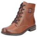 Schnürstiefelette RIEKER Gr. 38, braun, Damen, Lederimitat, used, Schuhe, Schnürboots, Klassik-Boots, Blockabsatz, in Used-Optik, Topseller