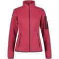 Fleecejacke ICEPEAK "D STRICKFLEECEJACKE BOWERSVILLE", Damen, Gr. XL, pink (raspberry), Fleece, Obermaterial: 100% Polyester, sportlich, Langarm, Jacken, mit Markenlabel