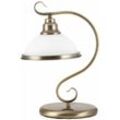 Tischlampe Glas Metall in Bronze elegant 39 cm hoch Kabelschalter E27 Tischleuchte Schreibtisch Nachttisch