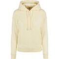 Kapuzenpullover URBAN CLASSICS "Urban Classics Damen Ladies Organic Hoody", Damen, Gr. S, gelb (softgelb), 100% Baumwolle, unifarben, casual, normal, ohne Ausschnitt, Pullover