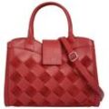 Henkeltasche SAMANTHA LOOK Gr. B/H/T: 33cm x 20cm x 8cm onesize, rot, Damen, Leder, Taschen Handtasche, echt Leder, Made in Italy