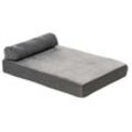 PawHut Hundebett mit abnehbarem Bezug grau 60L x 55B x 20H cm