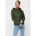 Steppjacke ONLY "ONLTAHOE HOOD JACKET OTW NOOS", Damen, Gr. S (36), grün (colorot forest night), Steppware, Obermaterial: 100% Nylon, unifarben, casual, tailliert, Langarm elastischer Bund, Jacken