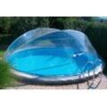 Poolverdeck KWAD "Cabrio Dome für runde Pools mit breitem Handlauf", transparent, B:370cm H:145cm T:370cm, Polyvinylchlorid (PVC), Verdecke, in verschiedenen Größen