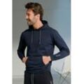 Hoodie BENCH. LOUNGEWEAR, Herren, Gr. 44/46 (S), blau (navy), Sweatware, Obermaterial: 60% Baumwolle, 40% Polyester, unifarben, Basic, bequem hüftbedeckend, Rundhals, Langarm Rippbündchen, Sweatshirts, Langarm, Sweatshirt mit Rundhals und Kapuze, Baumwollmischung