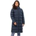 Daunenmantel JACK WOLFSKIN "FROZEN PALACE COAT W" Gr. XXL (48), blau (night blau), Damen, Obermaterial: 100% Polyester. Futter: 100% Polyester. Füllung: 90% Entendaune, 10% Federn, Mäntel, mit Kapuze