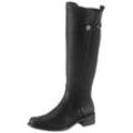 Stiefel RIEKER, Damen, Gr. 37, Normalschaft, schwarz, Lederimitat, elegant, Schuhe, Langschaftstiefel, Blockabsatz, Stretch, mit Schnallenverzierung, Topseller