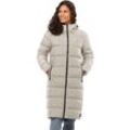 Daunenmantel JACK WOLFSKIN "FROZEN PALACE COAT W" Gr. XXL (48), beige (seal), Damen, Obermaterial: 100% Polyester. Futter: 100% Polyester. Füllung: 90% Entendaune, 10% Federn, Mäntel, mit Kapuze