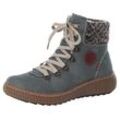 Winterboots RIEKER, Damen, Gr. 38, blau (jeansblau), Lederimitat, Textil, sportlich, Schuhe, Winterstiefelette, Schnürboots, Outdoorboots mit Warmfutter