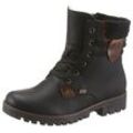 Winterboots RIEKER Gr. 40, schwarz, Damen, Lederimitat, Schuhe, Winterstiefelette, Schnürstiefelette, Boots mit Tex-Ausstattung, Topseller