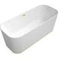 Villeroy und Boch Villeroy & Boch Finion freistehende Badewanne 177FIN7N3BCV101 170x70cm, Wasserzulauf, Design-Ring, Schürze Colour on Demand, weiß, gold