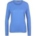 Rundhals-Pullover aus Schurwolle und Kaschmir include blau, 44