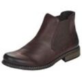 Chelseaboots RIEKER, Damen, Gr. 43, braun (kastanie), Lederimitat, klassisch, Schuhe, Stiefelette, Boots, Blockabsatz, in klassischer Optik