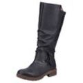 Winterstiefel RIEKER, Damen, Gr. 38, Normalschaft, schwarz, Lederimitat, casual, Schuhe, Langschaftstiefel, Blockabsatz, mit Rieker-TEX-Membran