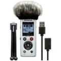 Olympus Digitales Diktiergerät LS-P1 Podcaster Kit Aufzeichnungsdauer (max.) 123 h Silber