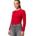 Kurzarmshirt ZERO "zero Shirt aus Bio Baumwolle", Damen, Gr. 34, savvy rot, Stoff, Obermaterial: 95% Baumwolle, 5% Elastan. Ärmelfutter: ohne Futter., clean, Basic, figurbetont normal, Rundhals, Langarm eng, Shirts, Plain/ohne Details