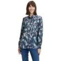 Hemdbluse BETTY & CO "Betty & Co Hemdbluse mit Print" Gr. 38, blau (blau, camel), Damen, Obermaterial: 100% Viskose., Blusen