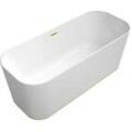 Villeroy und Boch Villeroy & Boch Finion freistehende Badewanne 177FIN7N3BCV201 170x70cm, Wasserzulauf, Design-Ring, Schürze Colour on Demand, weiß, gold