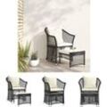 The Living Store 2-tlg. Garten-Lounge-Set mit Kissen Schwarz Poly Rattan - Gartenmöbel-Sets