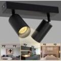 Led Spotleuchte Deckenstrahler led wechselbar, Warmweiß Doppelkopfstrahler Deckenleuchte schwenkbar Wandleuchte für Wohnzimmer, Küche, Esszimmer