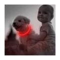 USB-wiederaufladbares LED-Hundehalsband für Nachtsicherheit – modisches, leuchtendes Halsband für kleine, mittlere und große Hunde (1 Packung, rot,