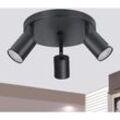 Gbly - led Deckenleuchte Schwarz Deckenstrahler - Deckenlampe 3 Flammig Rund Deckenspots GU10 Strahler Metall Küchenlampe Schwenkbar 350° Spotleuchte